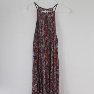 Multi-colored babydoll halter dress